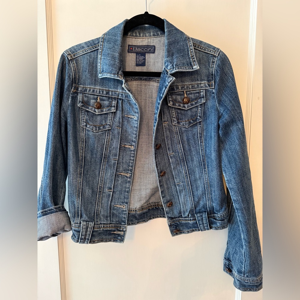 Baccini Medium Blue Denim Jacket - image 1